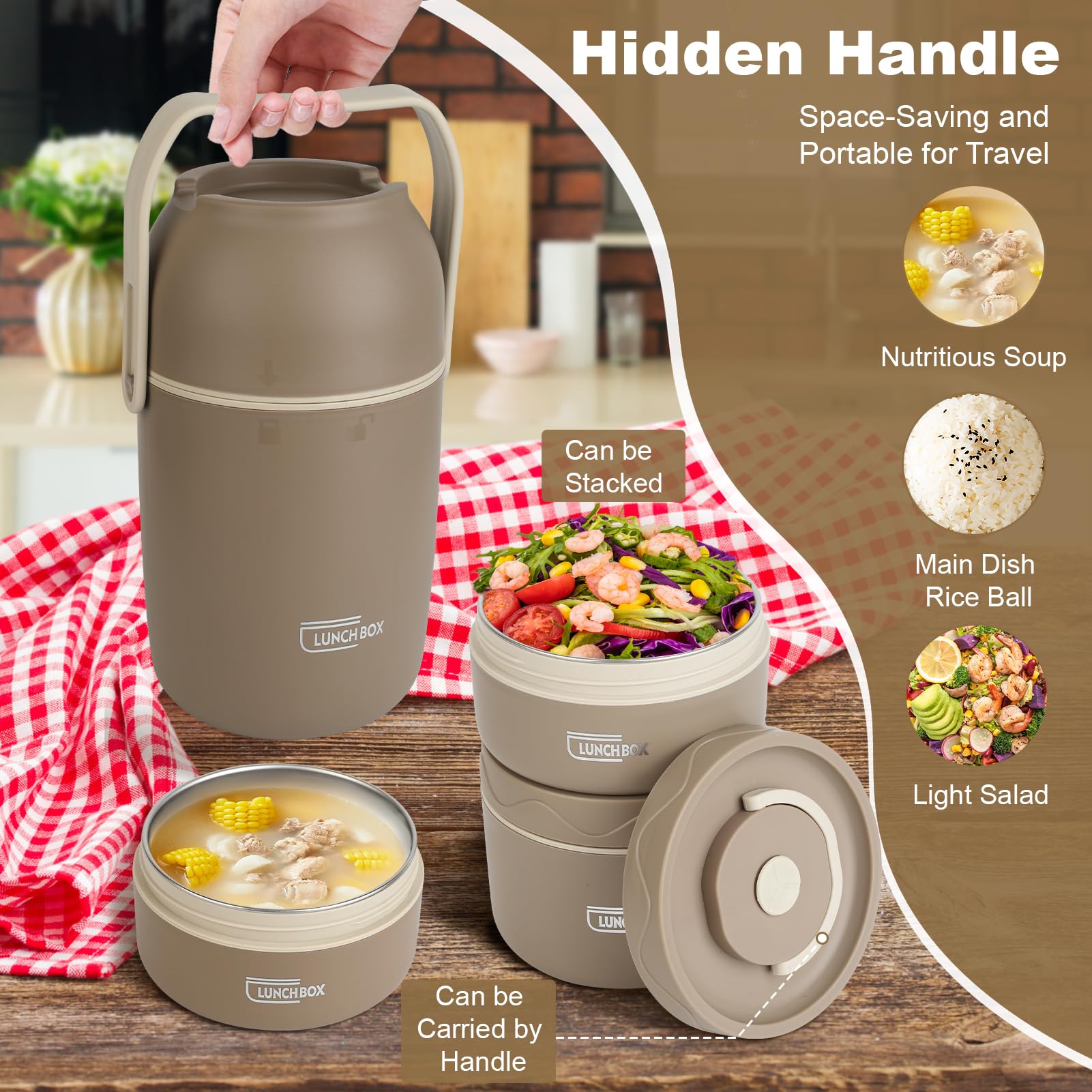 Cutie de prânz termică stivuibilă