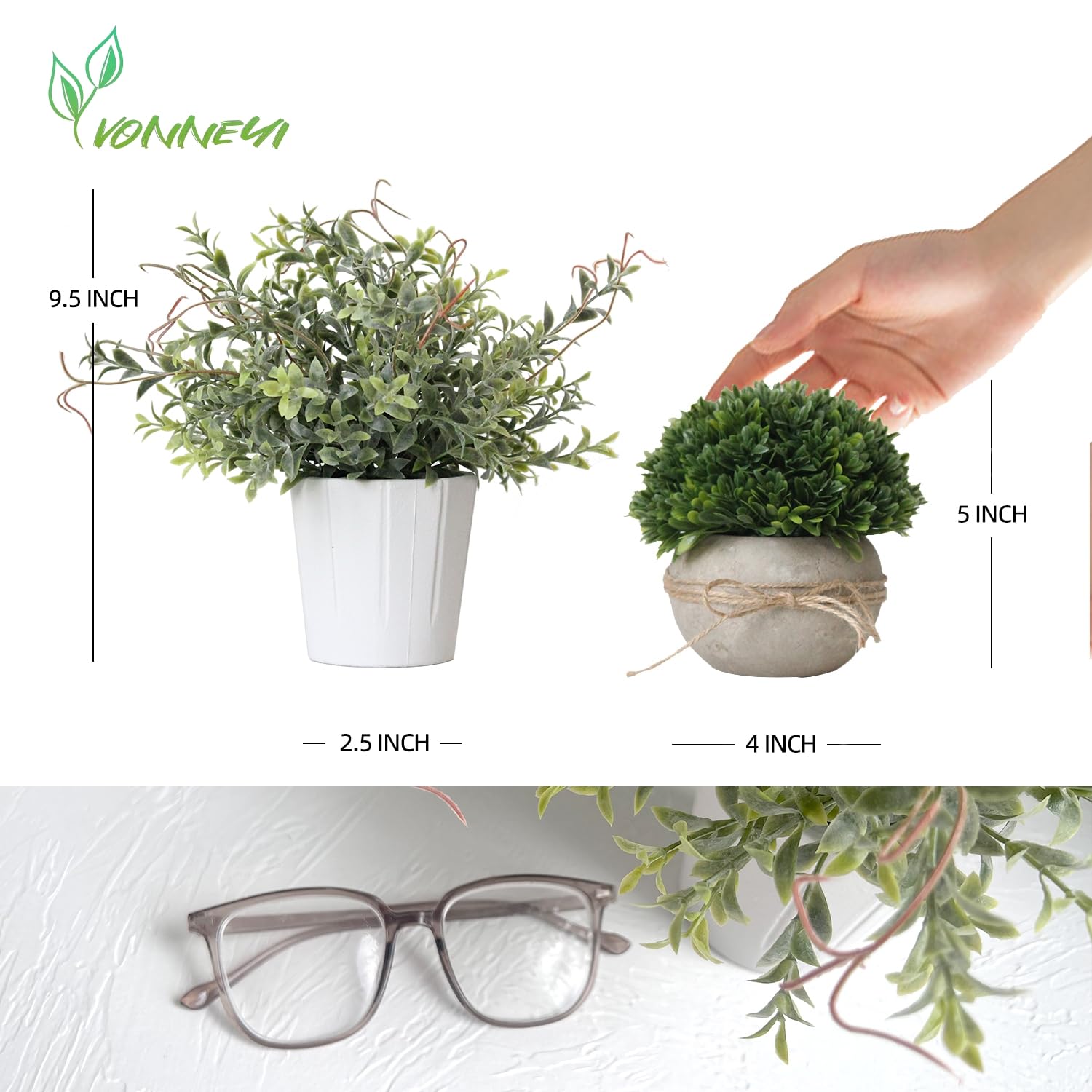 YVONNEYI 4 pachete de plante artificiale