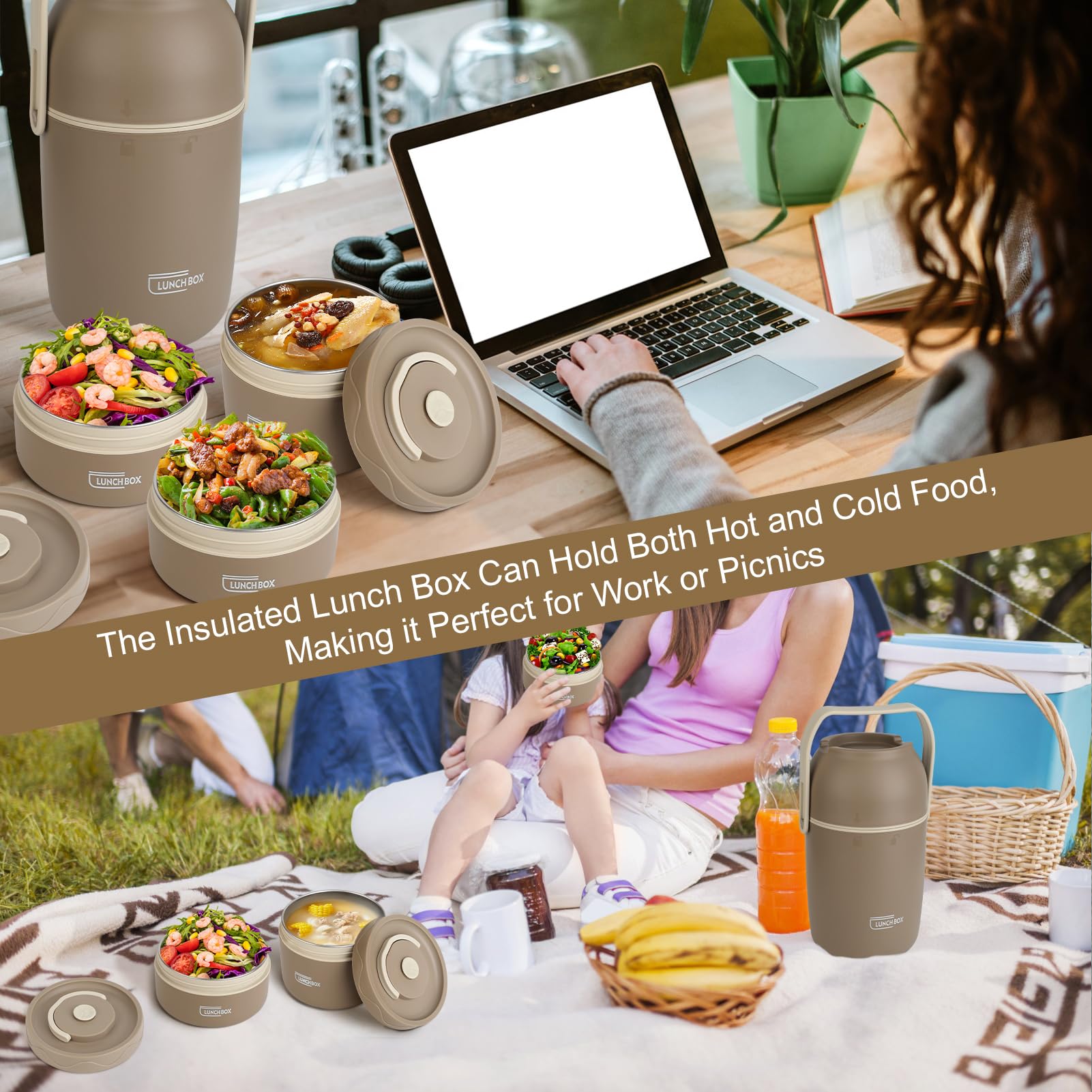 Cutie de prânz termică stivuibilă