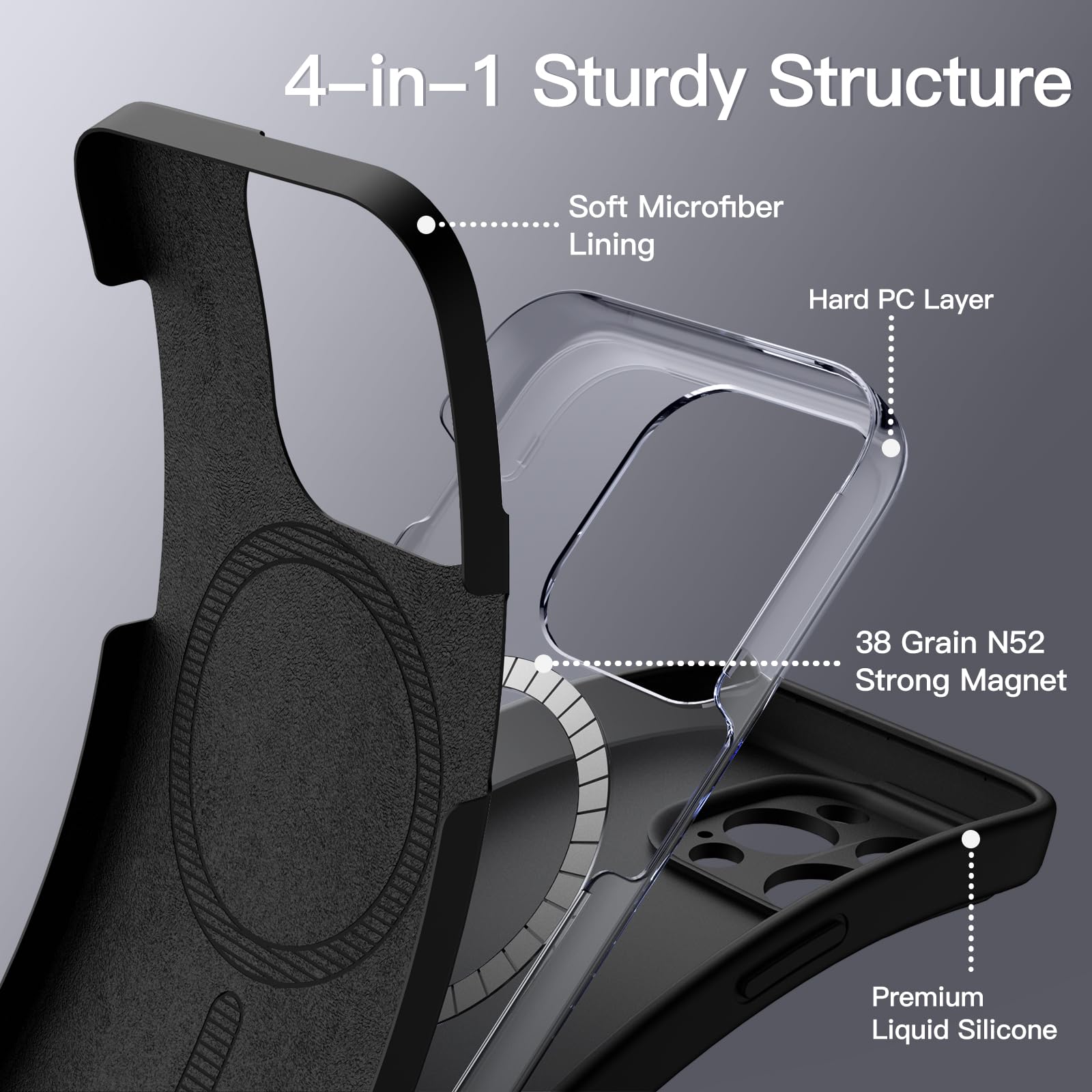 Carcasa Magnetică din Silicon pentru iPhone 15 Pro