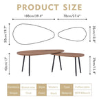 GOLDFAN Set 2 masute de cafea rotunda din lemn