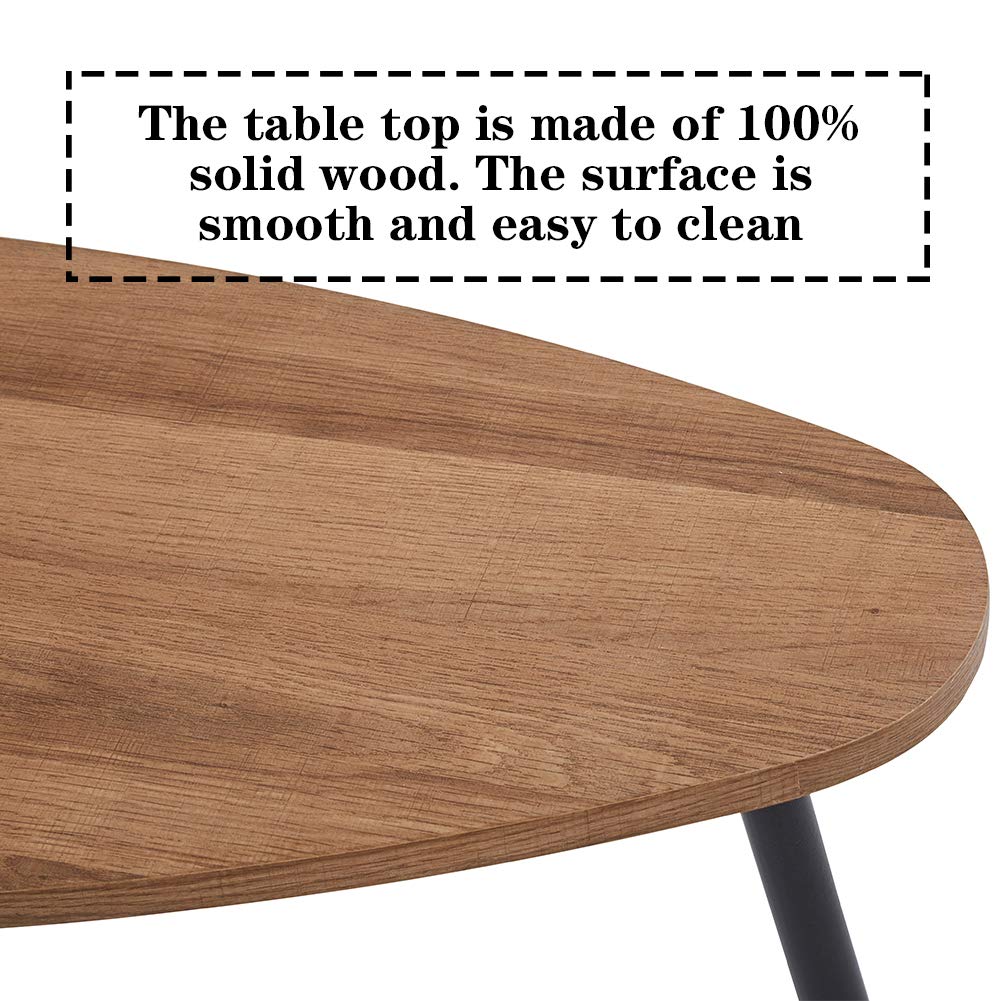 GOLDFAN Set 2 masute de cafea rotunda din lemn