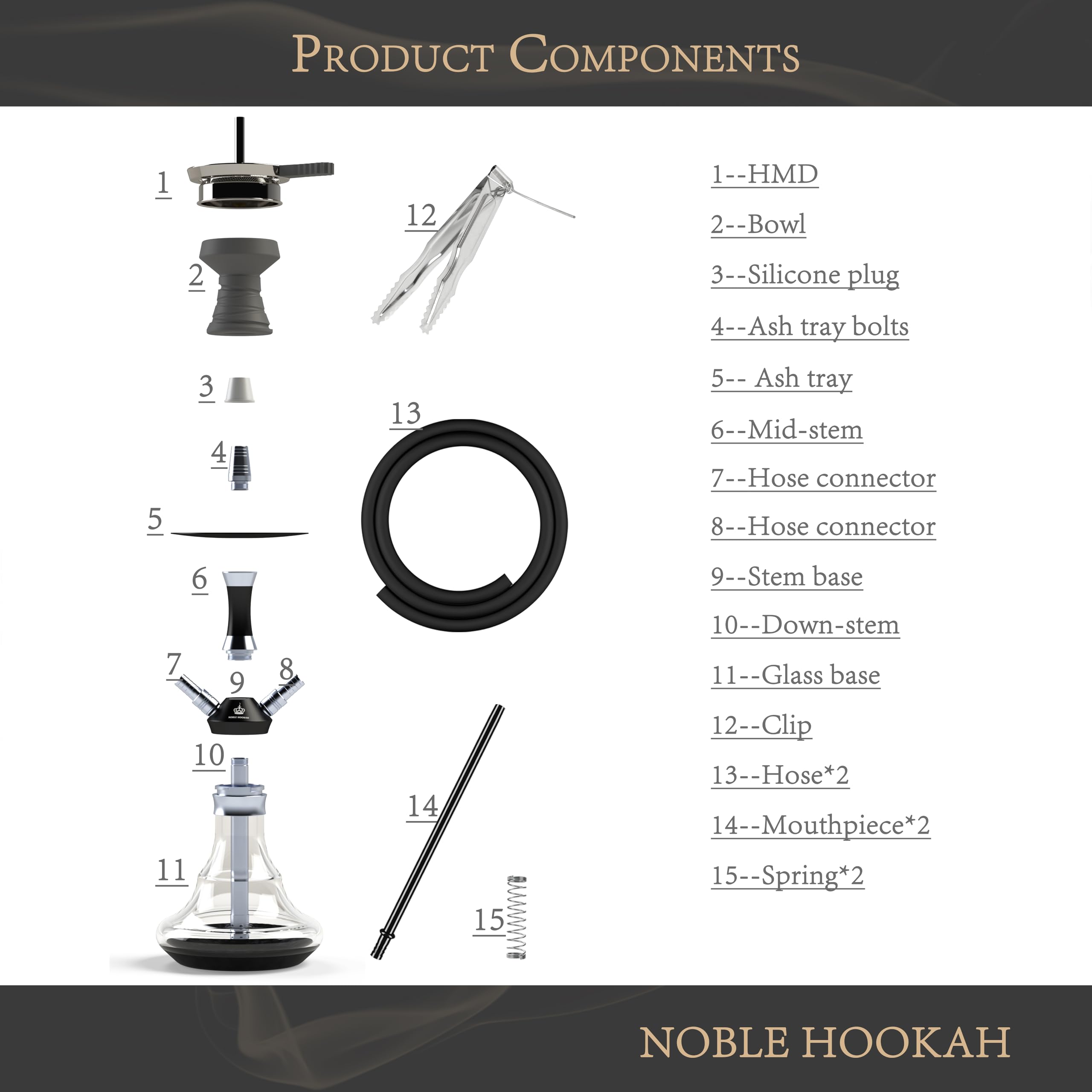 Set narghilea NOBLE HOOKAH Shisha mică