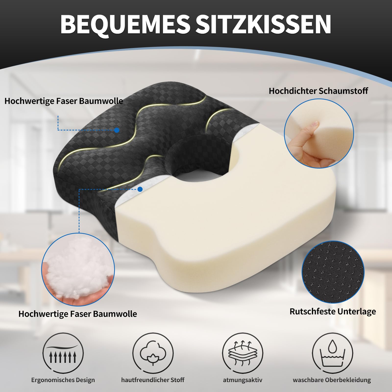 Pernă de scaun Babyezz pentru scaune de birou