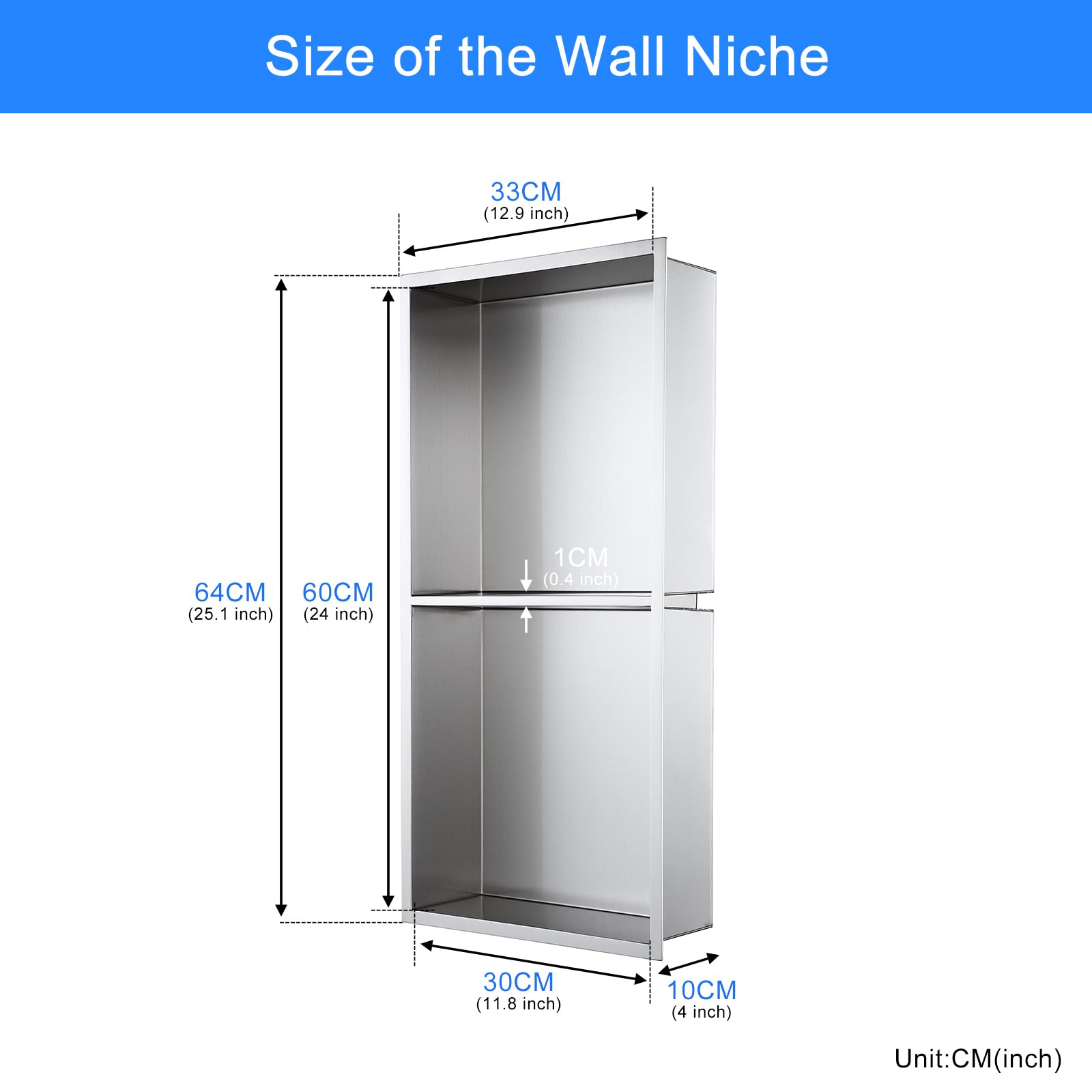 KINKIBOS Nișă de duș de perete din oțel inoxidabil