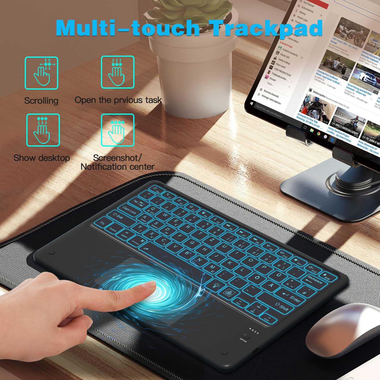 Tastatură Bluetooth cu touchpad
