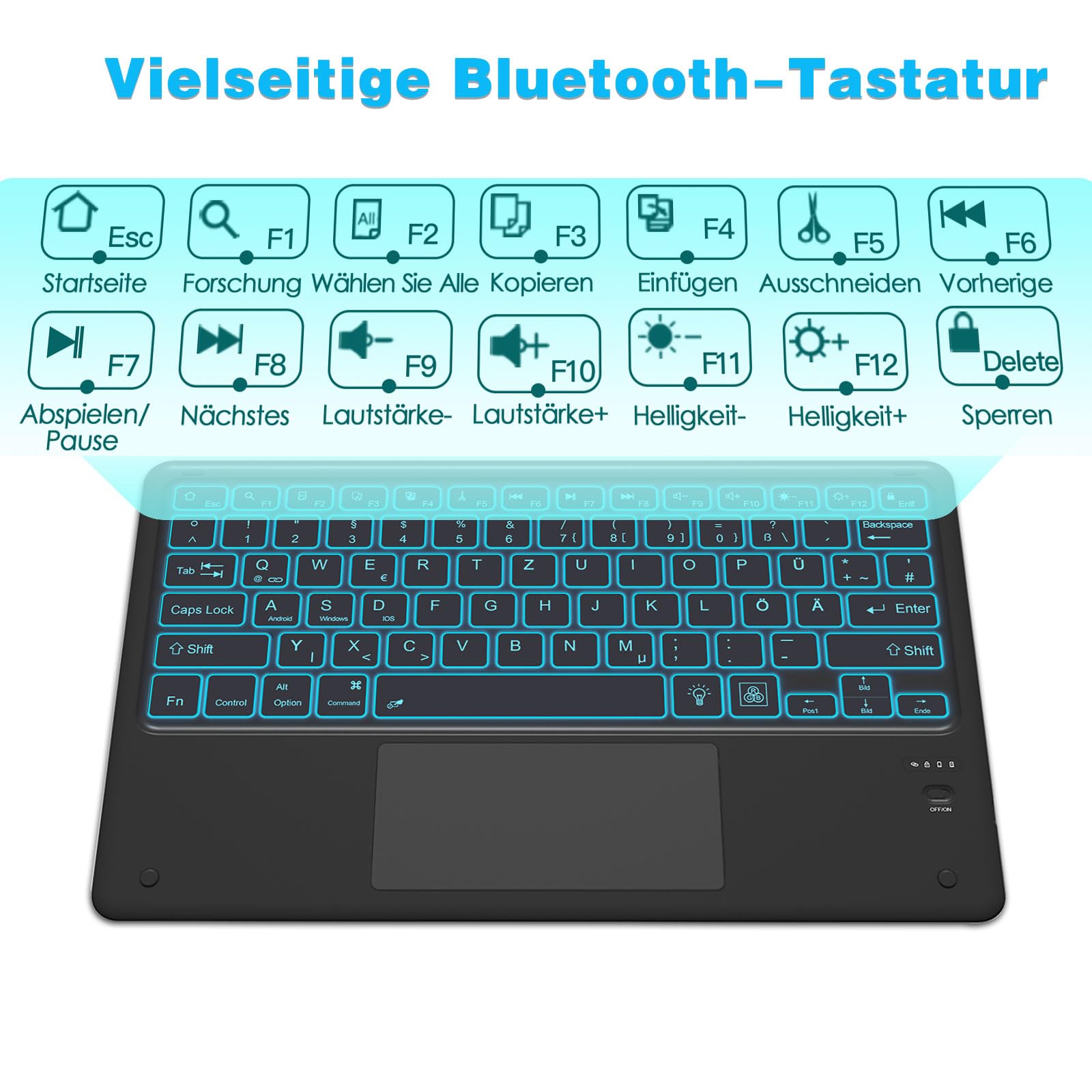 Tastatură Bluetooth cu touchpad