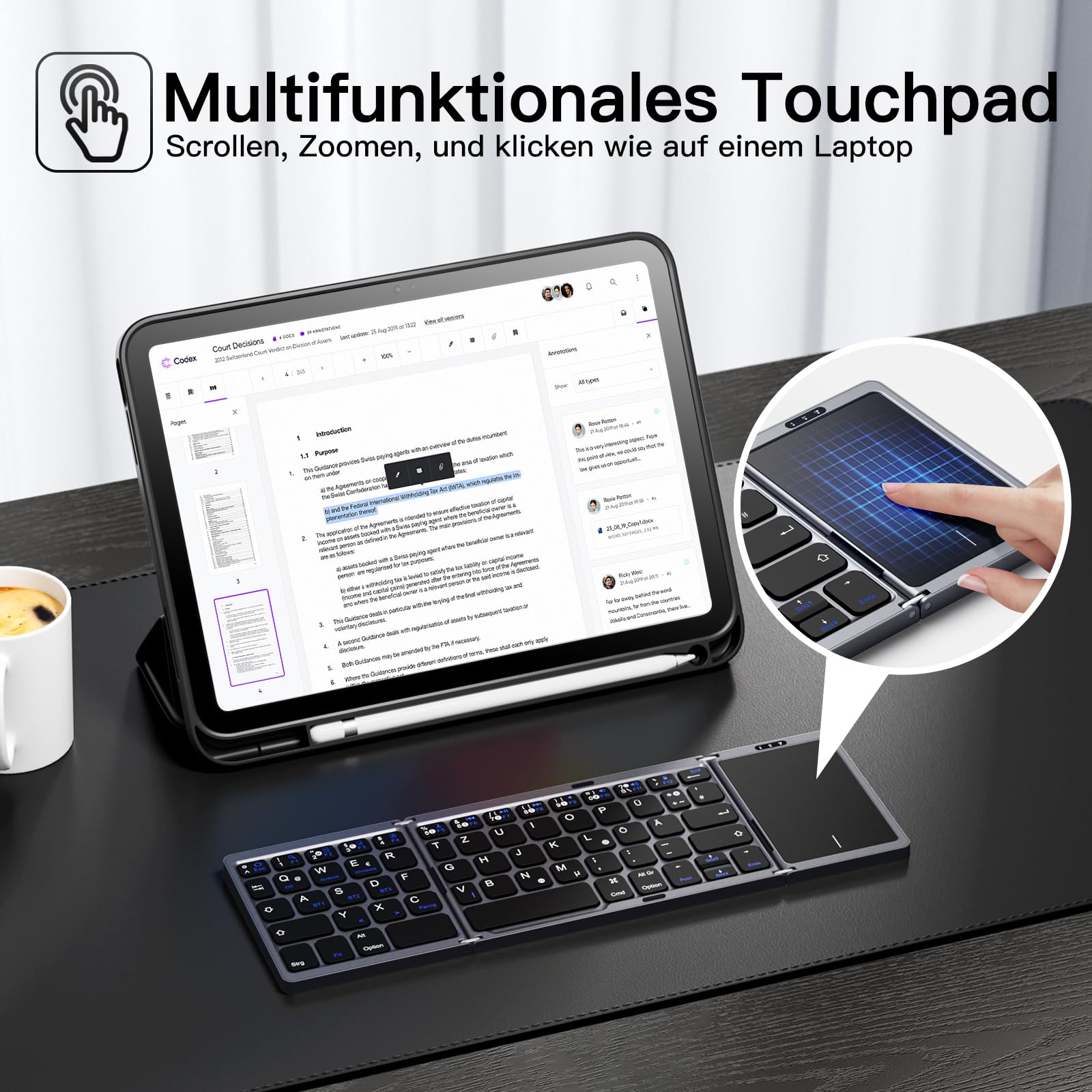 Tastatură pliabilă Bluetooth